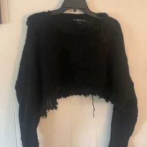Black Cropped Sweater